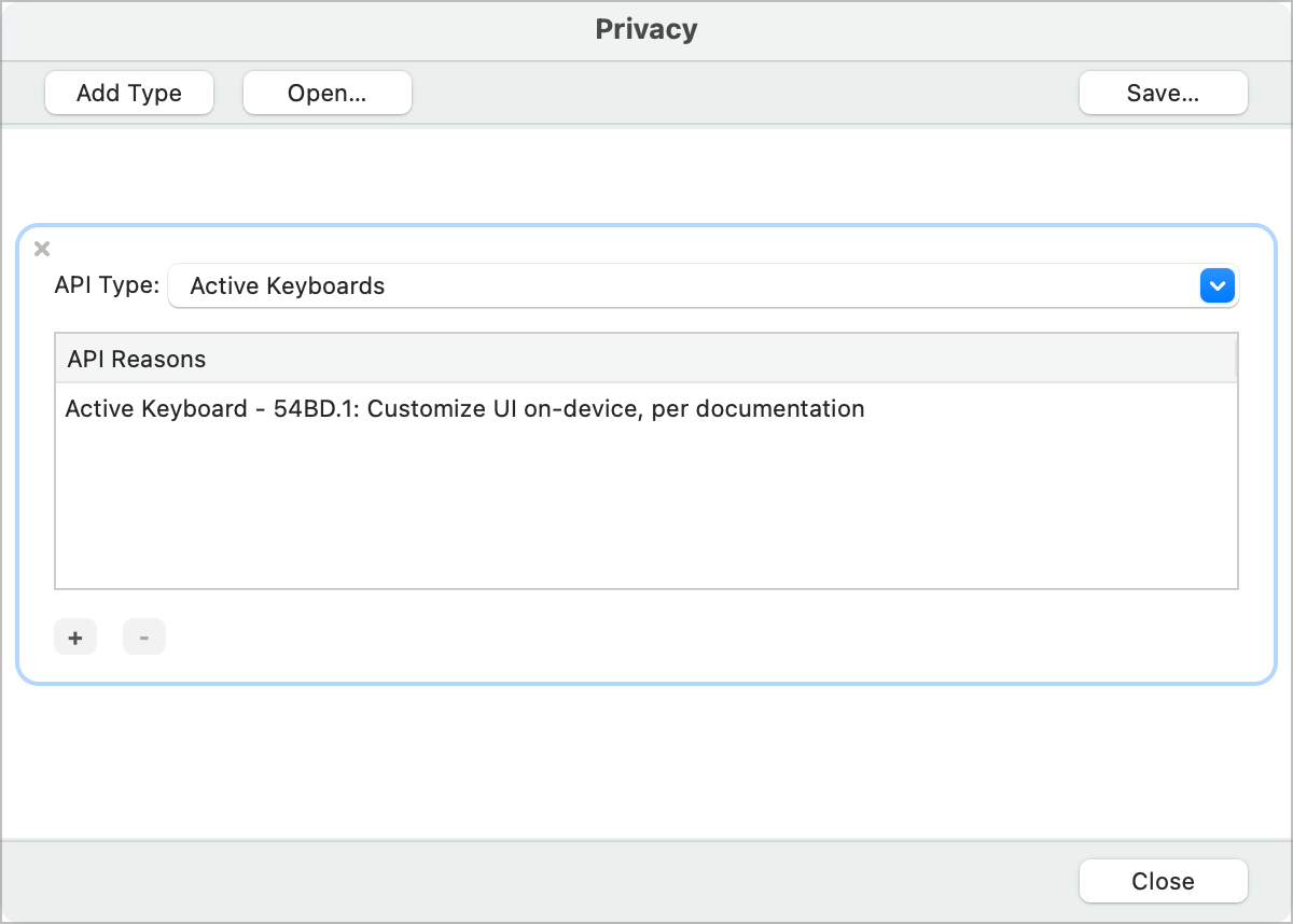 ../../../_images/ios_privacy_manifest_editor_example.png