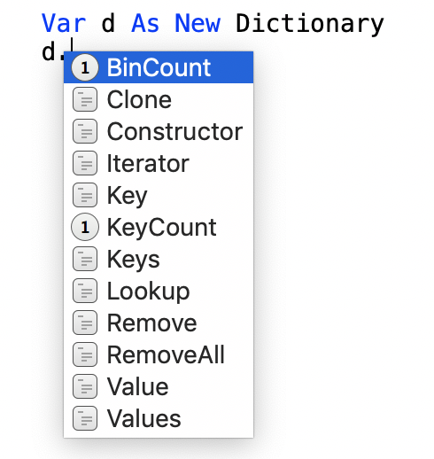 Code Editor - Autocomplete Menu