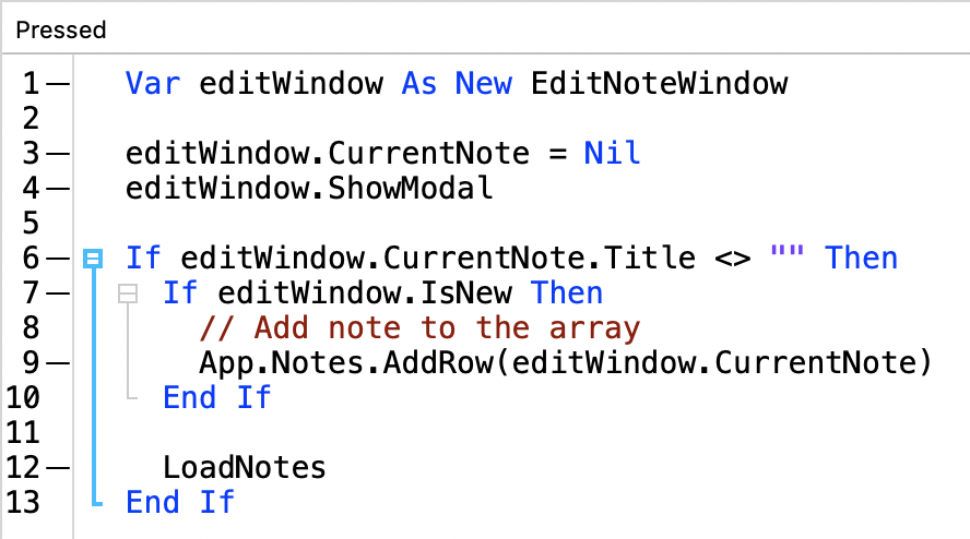 Code Editor - Line Numbers